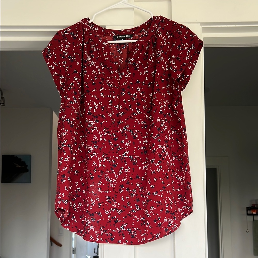 Women's Red Floral Top